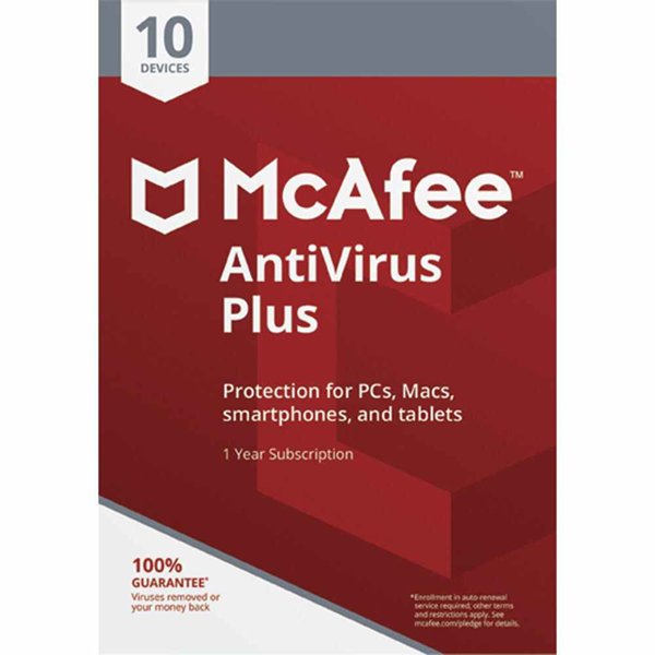 McAfee Antivirus PLUS | 1 year | 10 devices | ESD